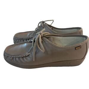SAS Siesta Women's Size‎ 7.5 W Shoes Siesta Mocha Leather Walking Oxford Lace Up